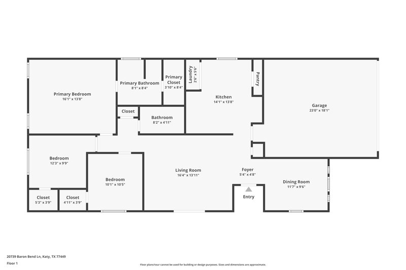 1,655/Mo, 20739 Baron Bend Ln Katy, TX 77449 Floor Plan View