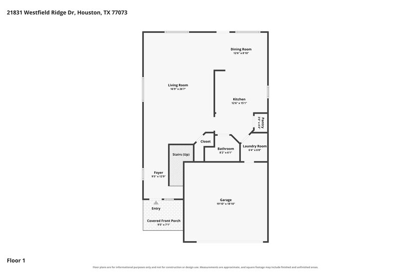 1,845/Mo, 21831 Westfield Ridge Dr Houston, TX 77073 Floor Plan View