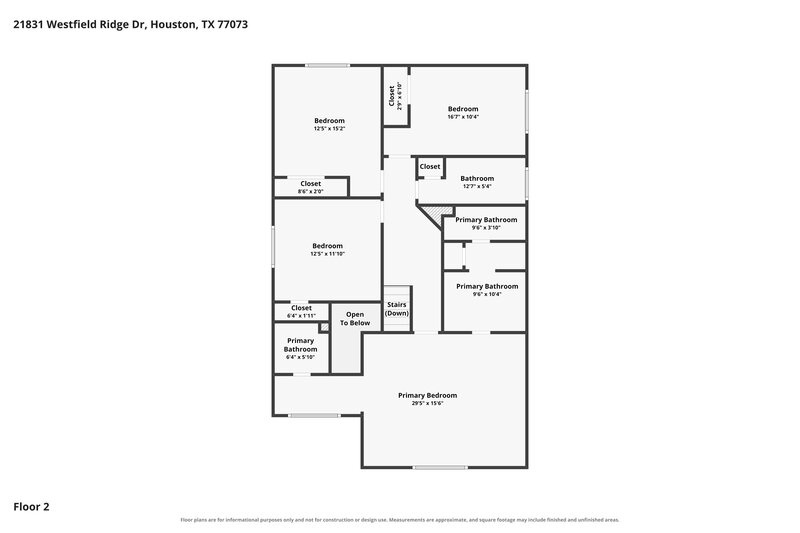 1,845/Mo, 21831 Westfield Ridge Dr Houston, TX 77073 Floor Plan View 2