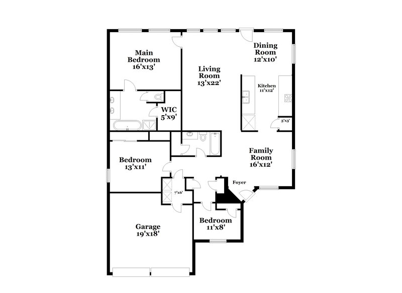 2,015/Mo, 6003 Camron Point Cir Katy, TX 77449 Floor Plan View