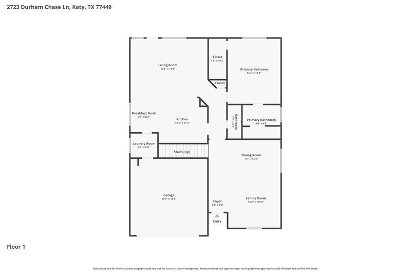 2,120/Mo, 2723 Durham Chase Ln Katy, TX 77449 Floor Plan View