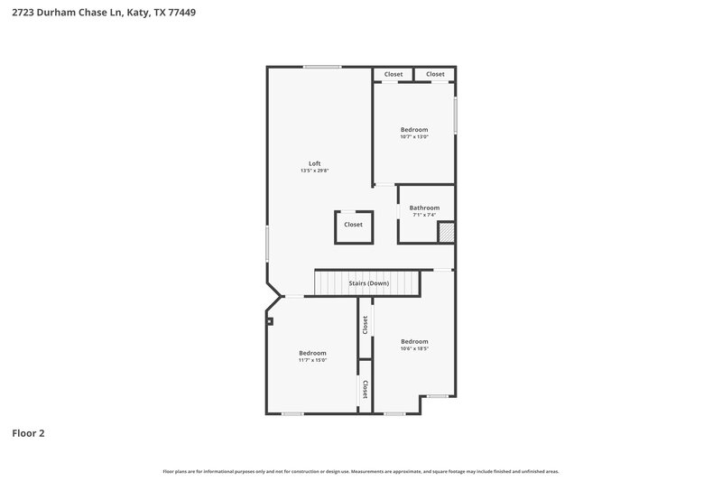 2,120/Mo, 2723 Durham Chase Ln Katy, TX 77449 Floor Plan View 2