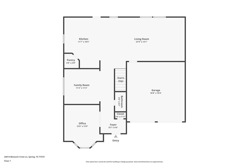 1,875/Mo, 24014 Blossom Crest Ln Spring, TX 77373 Floor Plan View