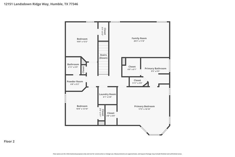 2,110/Mo, 12151 Landsdown Ridge Way Humble, TX 77346 Floor Plan View 2