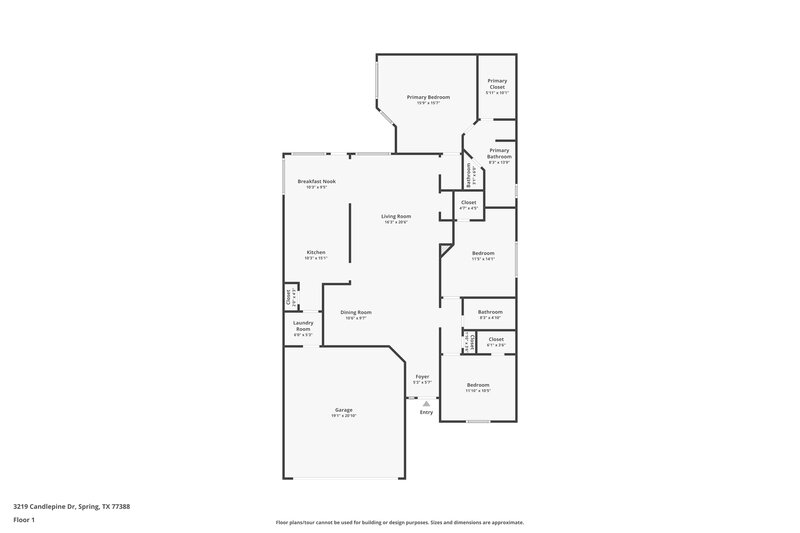 1,780/Mo, 3219 Candlepine Dr Spring, TX 77388 Floor Plan View