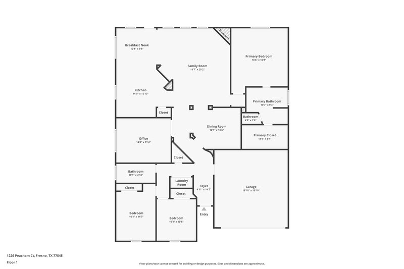 2,215/Mo, 1226 Peacham Ct Fresno, TX 77545 Floor Plan View