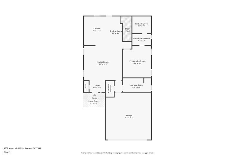 1,860/Mo, 4838 Montclair Hill Ln Fresno, TX 77545 Floor Plan View 2