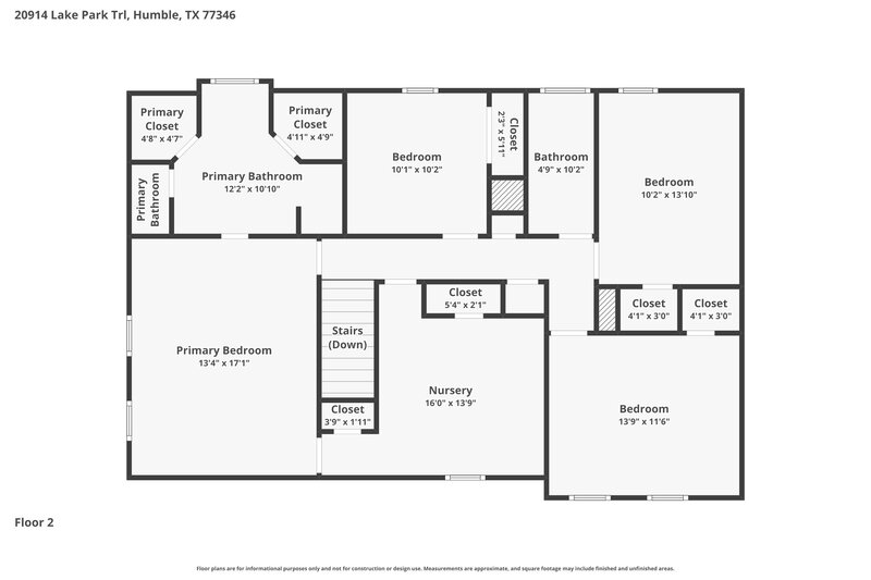 2,400/Mo, 20914 Lake Park Trl Humble, TX 77346 Floor Plan View 2