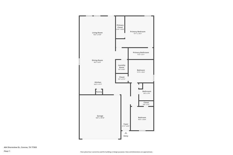 1,645/Mo, 464 Shoreview Dr Conroe, TX 77303 Floor Plan View