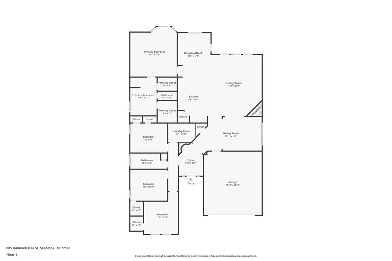 2,515/Mo, 805 Hallmark Oak St Seabrook, TX 77586 Floor Plan View