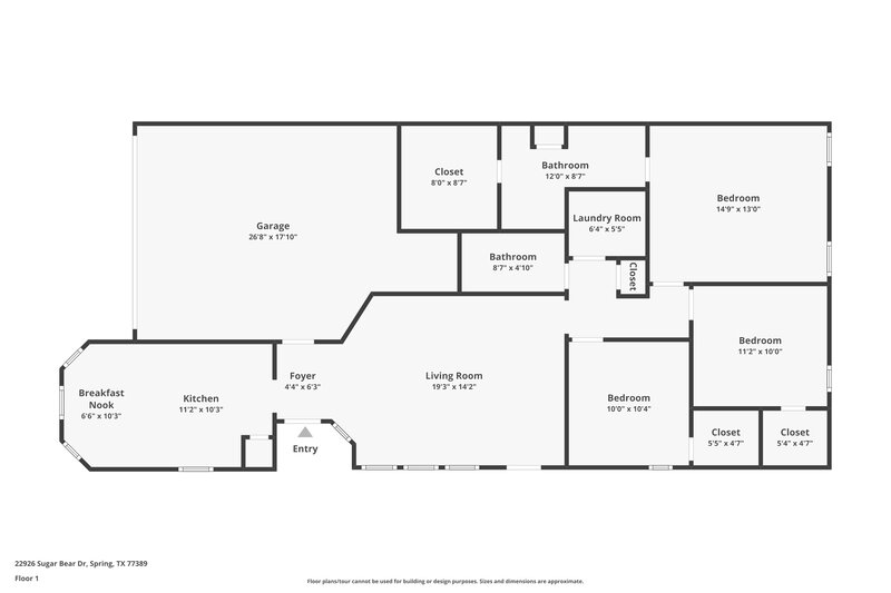 1,720/Mo, 22926 Sugar Bear Dr Spring, TX 77389 Floor Plan View