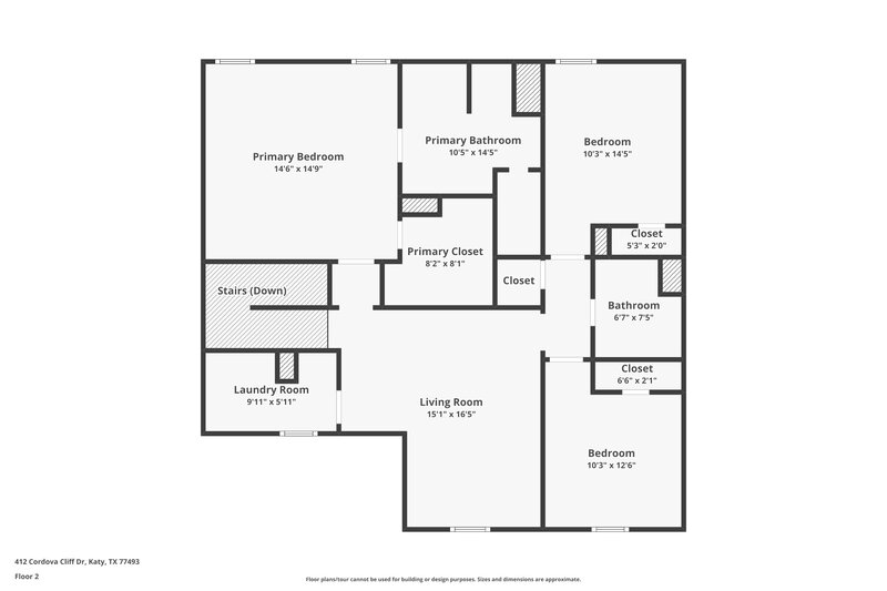 2,090/Mo, 412 Cordova Cliff Dr Katy, TX 77493 Floor Plan View 2