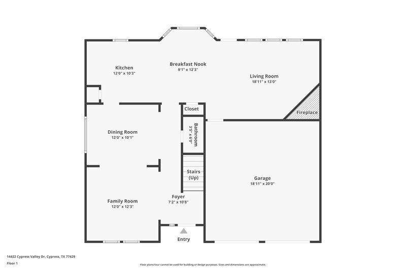 1,920/Mo, 14422 Cypress Valley Dr Cypress, TX 77429 Floor Plan View