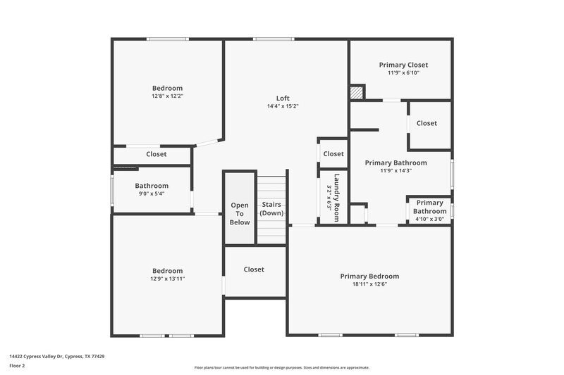 1,920/Mo, 14422 Cypress Valley Dr Cypress, TX 77429 Floor Plan View 2
