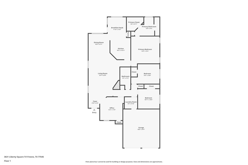 2,035/Mo, 3631 Liberty Square Trl Fresno, TX 77545 Floor Plan View