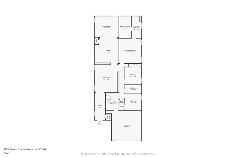 1,685/Mo, 20718 Cypress Crescent Ln Cypress, TX 77433 Floor Plan View