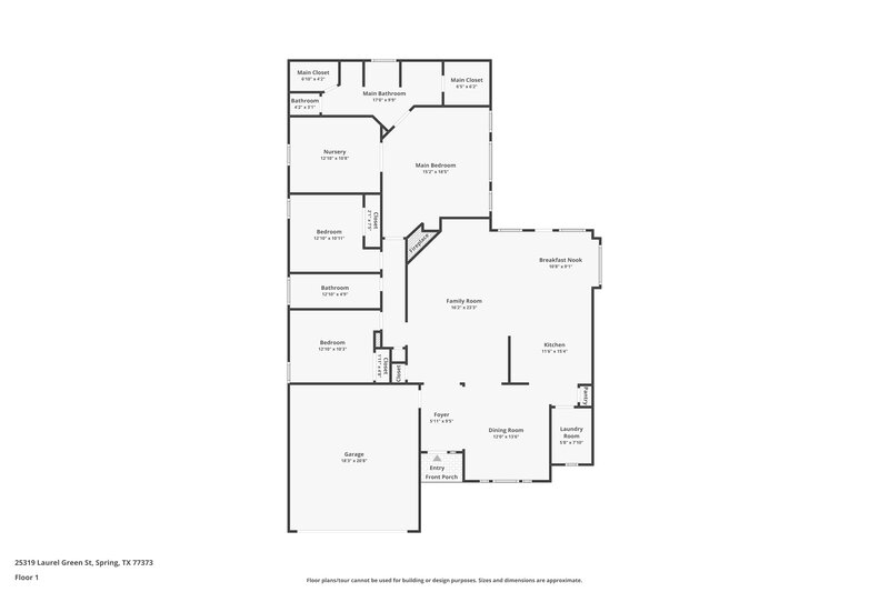 2,160/Mo, 25319 Laurel Green St Spring, TX 77373 Floor Plan View