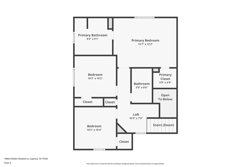 1,690/Mo, 19863 Hidden Shadow Ln Cypress, TX 77433 Floor Plan View 2