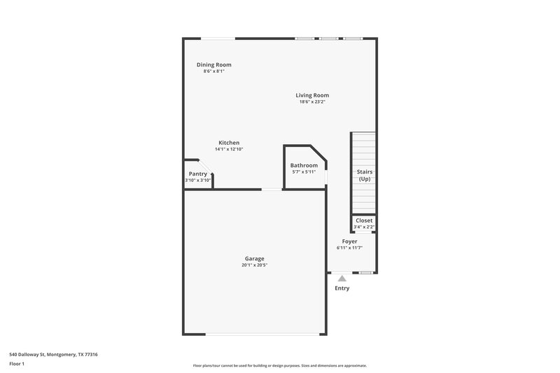 1,775/Mo, 540 Dalloway St Montgomery, TX 77316 Floor Plan View