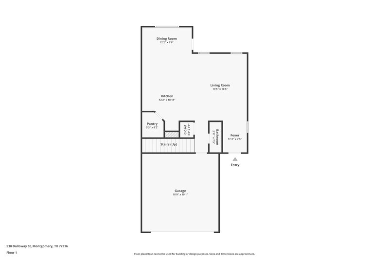 1,880/Mo, 530 Dalloway St Montgomery, TX 77316 Floor Plan View