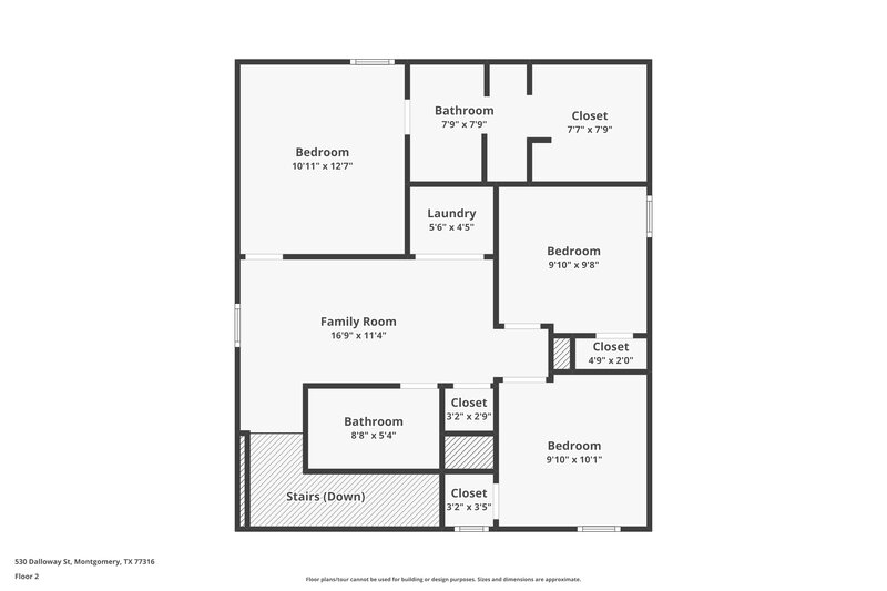 1,880/Mo, 530 Dalloway St Montgomery, TX 77316 Floor Plan View 2