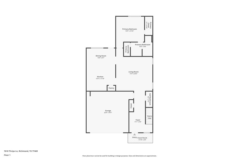 2,095/Mo, 7610 Thrips Ln Richmond, TX 77469 Floorplan View
