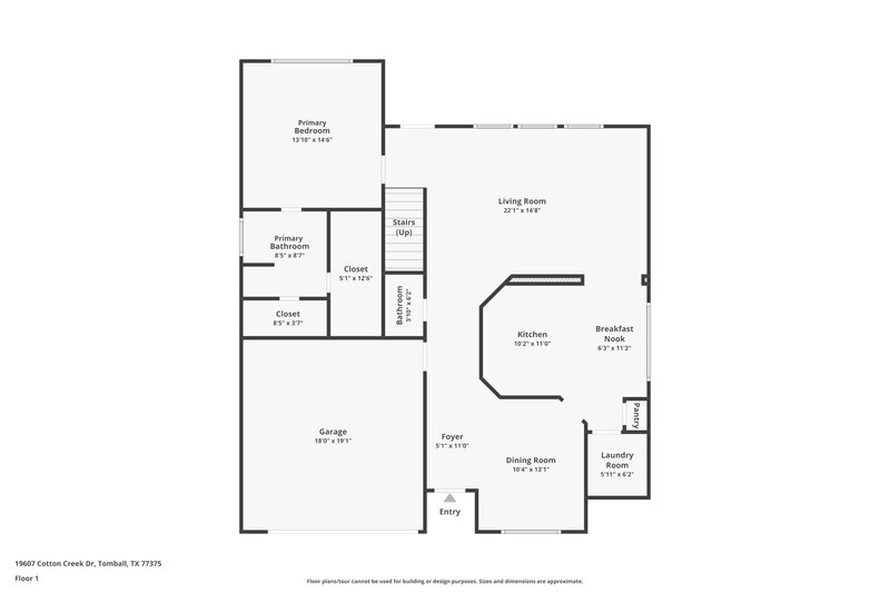 1,915/Mo, 19607 Cotton Creek Dr Tomball, TX 77375 Floor Plan View