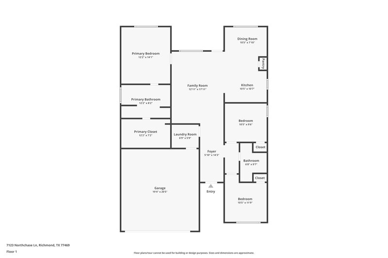 1,890/Mo, 7123 Northchase Ln Rosenberg, TX 77469 Floor Plan View