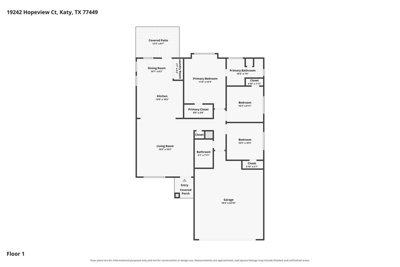 1,730/Mo, 19242 Hopeview Ct Katy, TX 77449 Floor Plan View