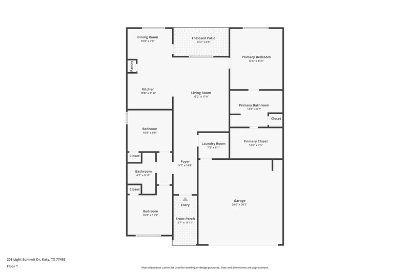 1,795/Mo, 208 Light Summit Dr Katy, TX 77493 Floorplan View