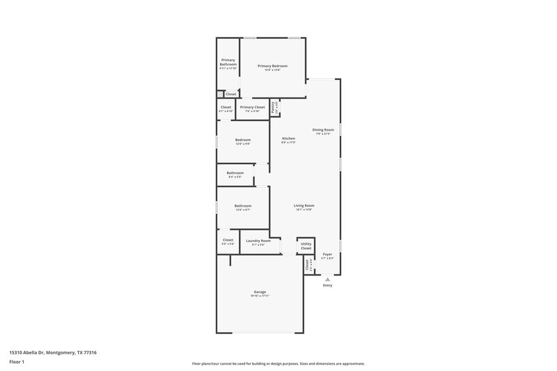 1,435/Mo, 15310 Abella Dr Montgomery, TX 77316 Floor Plan View