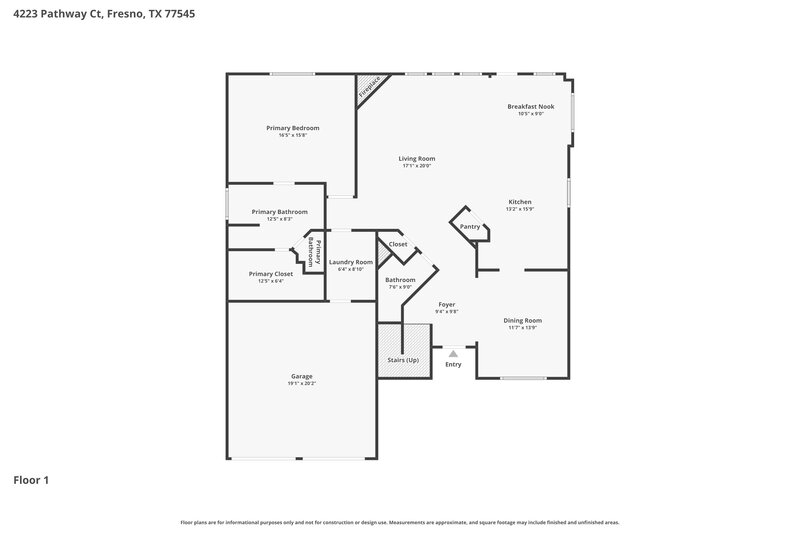 2,505/Mo, 4223 Pathway Ct Fresno, TX 77545 Floor Plan View