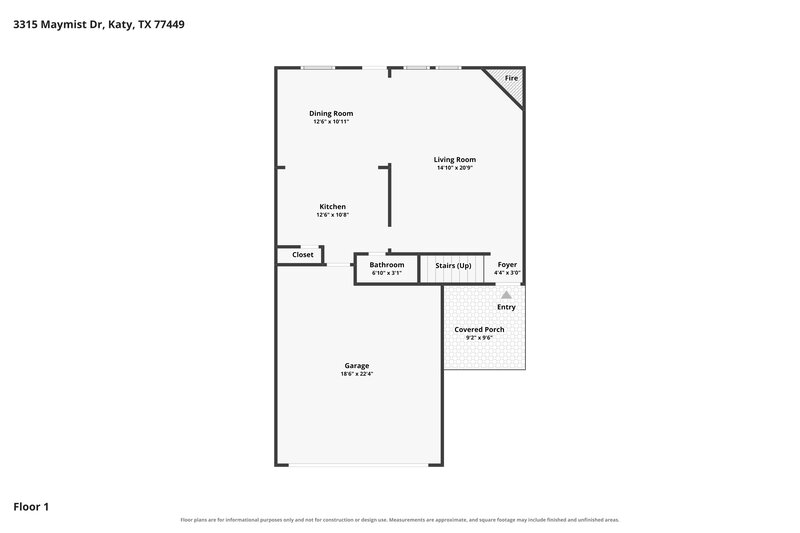 2,040/Mo, 3315 Maymist Dr Katy, TX 77449 Floorplan View