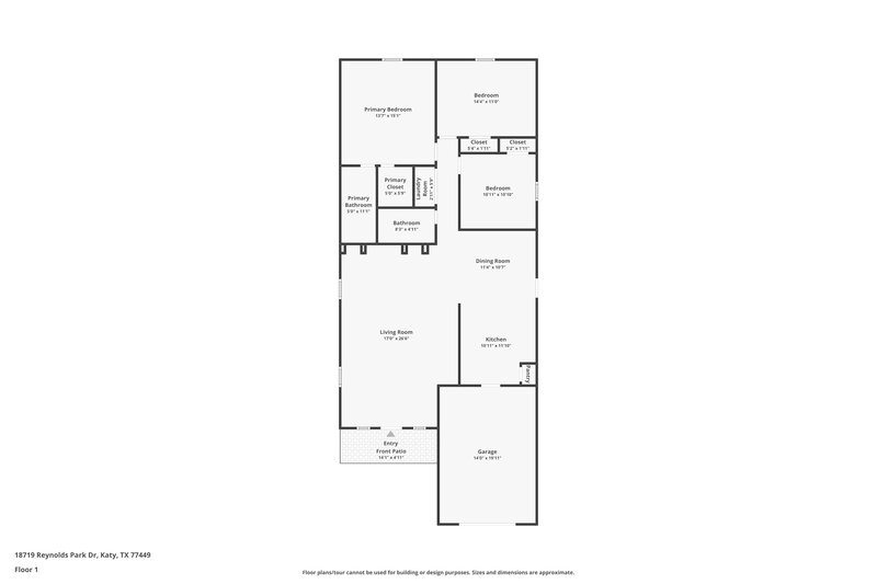 1,650/Mo, 18719 Reynolds Park Dr Katy, TX 77449 Floor Plan View