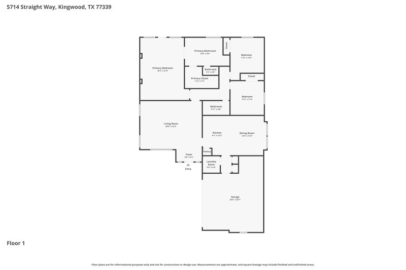 1,830/Mo, 5714 Straight Way Humble, TX 77339 Floor Plan View