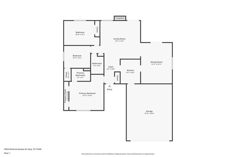 1,705/Mo, 19523 Elmtree Estates Dr Katy, TX 77449 Floor Plan View