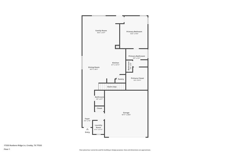 1,870/Mo, 17335 Roxboro Rdg Ln Crosby, TX 77532 Floor Plan View 2