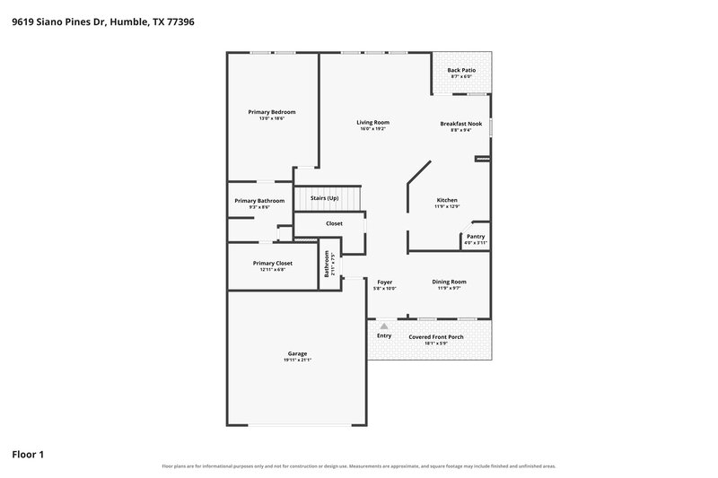 2,015/Mo, 9619 Siano Pines Dr Humble, TX 77396 Floor Plan View