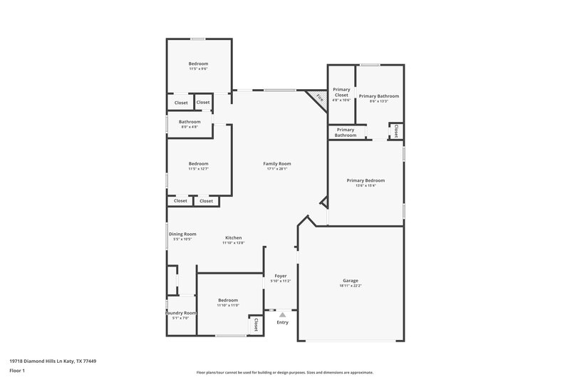 1,815/Mo, 19718 Diamond Hills Ln Katy, TX 77449 Floor Plan View