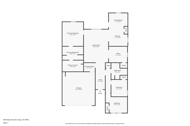 1,950/Mo, 405 Polly Grove Dr Katy, TX 77493 Floor Plan View