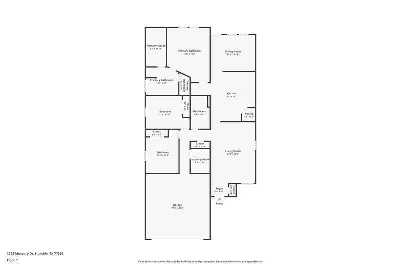 1,915/Mo, 2523 Muscory Dr Humble, TX 77396 Floor Plan View