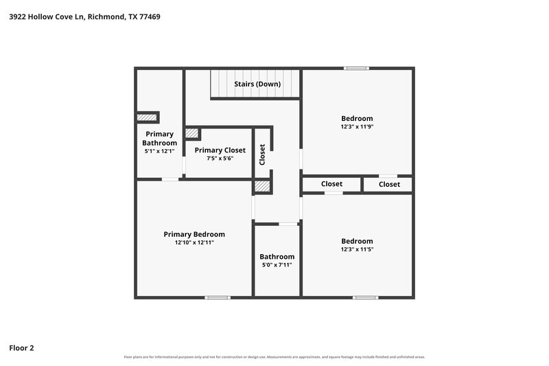 1,760/Mo, 3922 Hollow Cove Ln Richmond, TX 77469 Floor Plan View 2