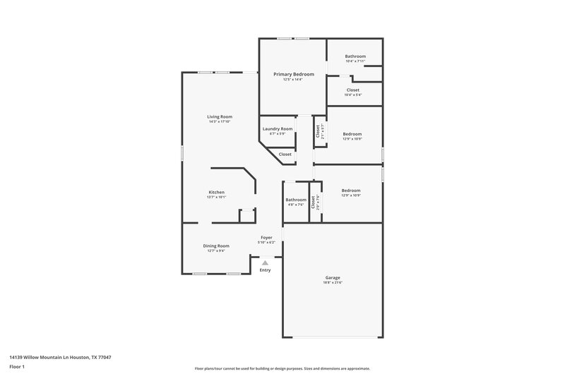1,880/Mo, 14139 Willow Mountain Ln Houston, TX 77047 Floor Plan View