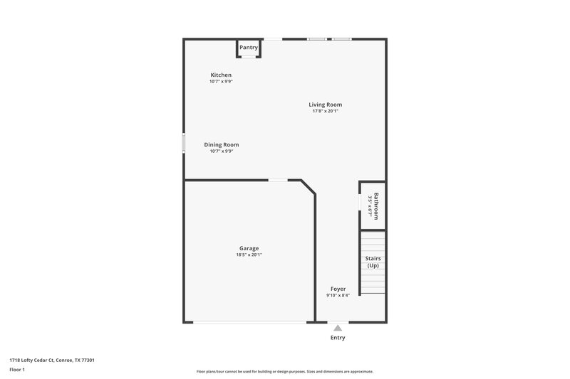 1,750/Mo, 1718 Lofty Cedar Ct Conroe, TX 77301 Floor Plan View