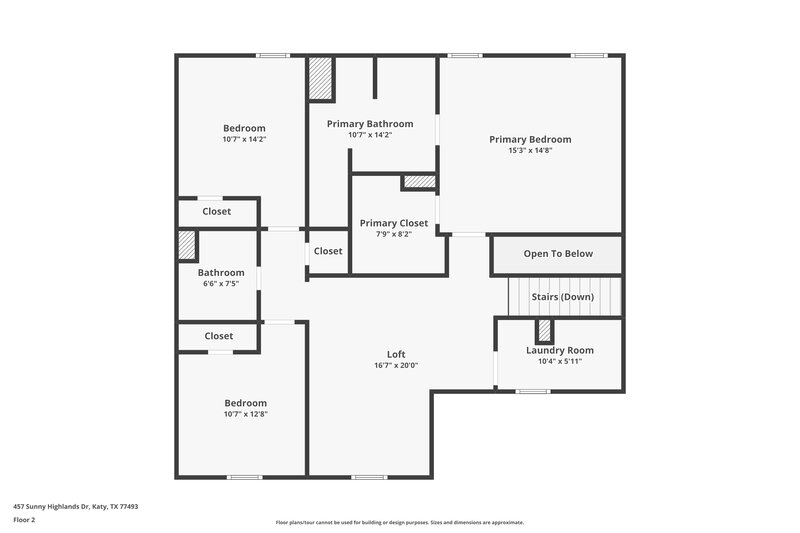 1,995/Mo, 457 Sunny Highlands Dr Katy, TX 77493 Floor Plan View 2
