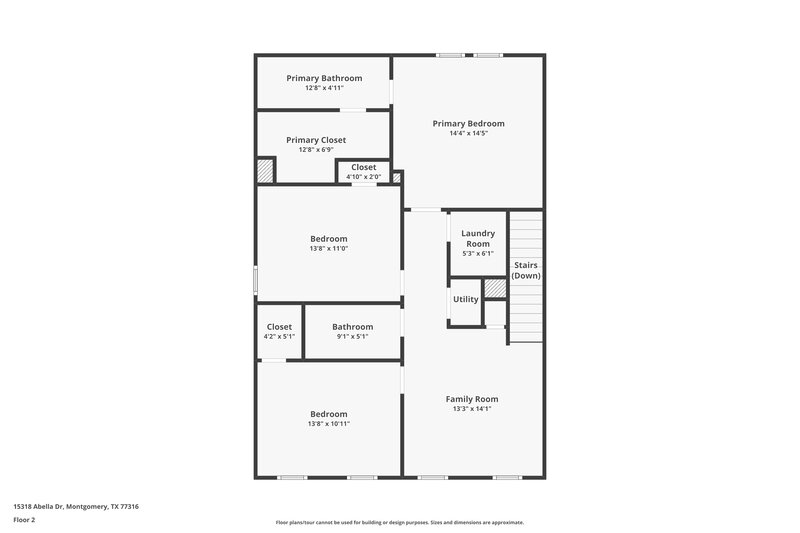1,555/Mo, 15318 Abella Dr Montgomery, TX 77316 Floor Plan View 2