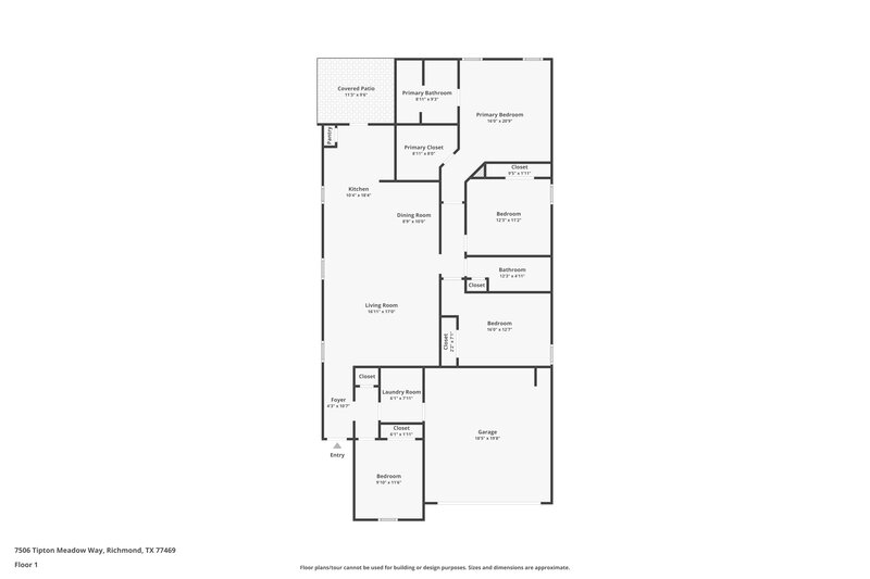 1,945/Mo, 7506 Tipton Meadow Way Richmond, TX 77469 Floorplan View