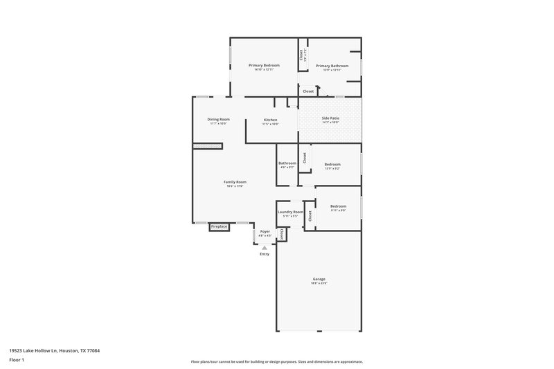 1,750/Mo, 19523 Lake Hollow Ln Houston, TX 77084 Floor Plan View