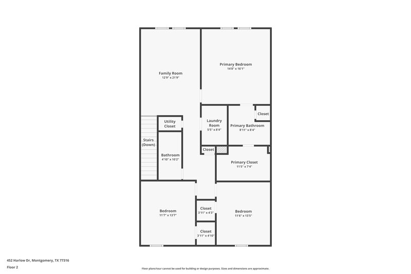 2,110/Mo, 452 Harlow Dr Montgomery, TX 77316 Floor Plan View 2