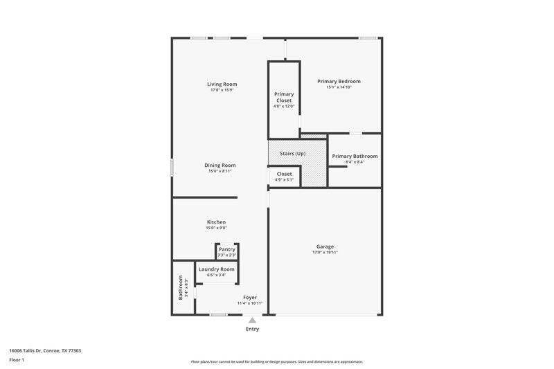 1,810/Mo, 16006 Tallis Dr Conroe, TX 77303 Floor Plan View